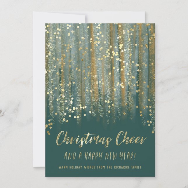 Tarjeta Festiva Navidades vitorean pinceladas de pincel y confetti (Anverso)