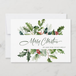 Tarjeta Festiva Navidades Watercolor Mistletoe Corporate Greeting