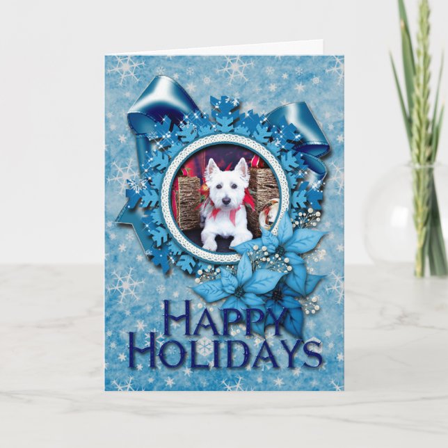 Tarjeta Festiva Navidades - Westie - Bella (Anverso)