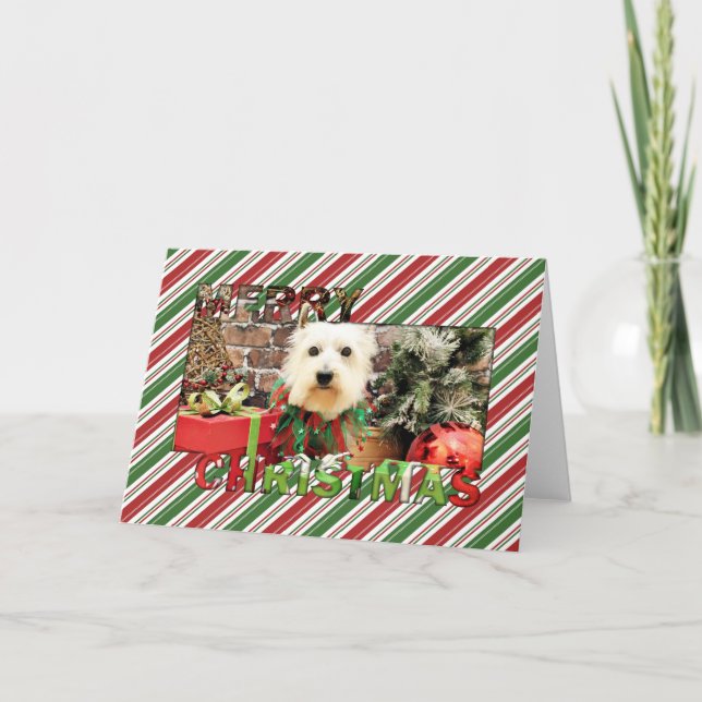 Tarjeta Festiva Navidades - Westie - Sammy (Anverso)