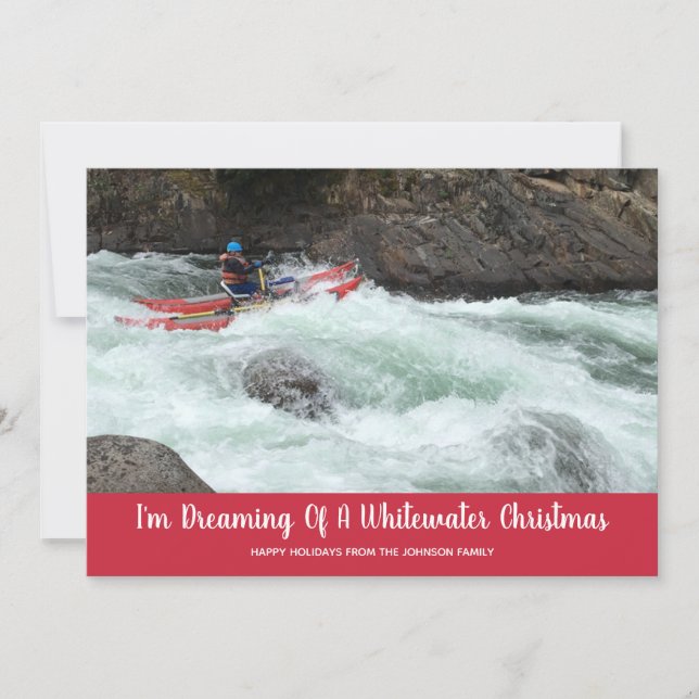Tarjeta Festiva Navidades Whitewater Tu propio plano fotográfico (Anverso)