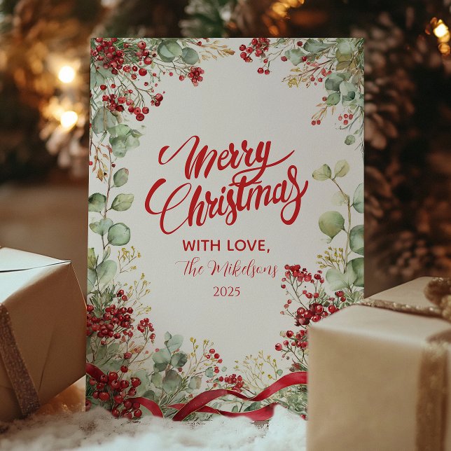 Tarjeta Festiva Navidades Winter Berry Wreath (Subido por el creador)