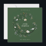 Tarjeta Festiva Navidades Winter Green y Cream Wreath | Año Nuevo<br><div class="desc">Navidades Winter Green y Cream Wreath | Tarjeta de vacaciones de Año Nuevo</div>