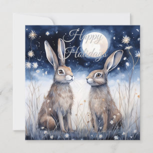 Tarjeta Festiva Navidades Winter Hare