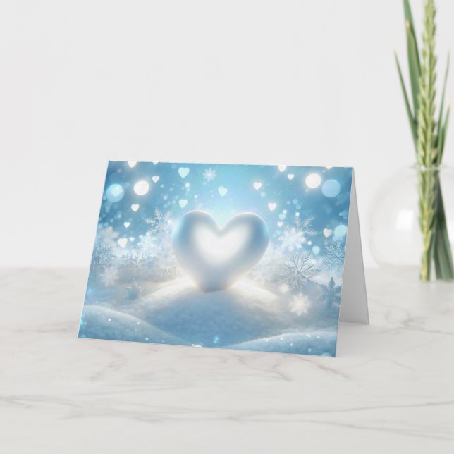Tarjeta Festiva Navidades Winter Heart (Anverso)