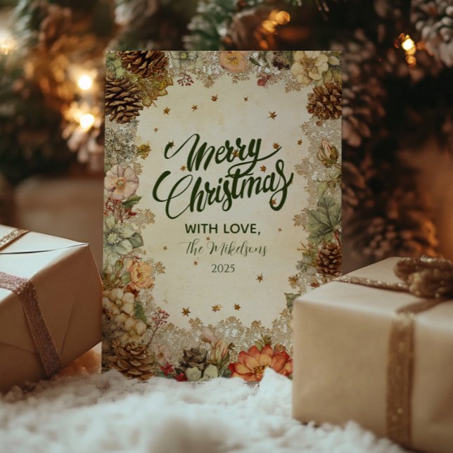 Tarjeta Festiva Navidades Winter Pine Elegance (Subido por el creador)