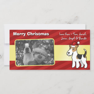 Tarjeta Festiva Navidades Wire Fox Terrier