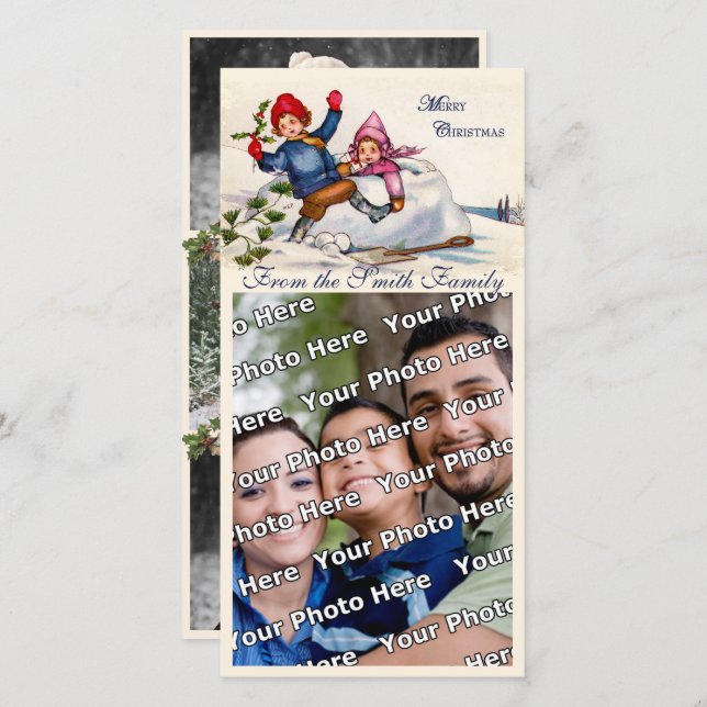 Tarjeta Festiva Navidades Wish (Anverso / Reverso)