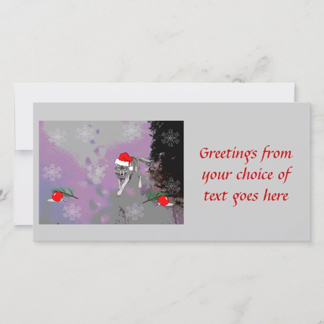 Tarjeta Festiva Navidades Wolf (Anverso)