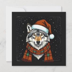 Tarjeta Festiva Navidades Wolf