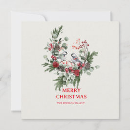 Tarjeta Festiva Navidades Woodland Minimalista simple festividad 1