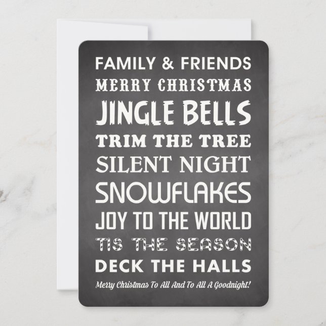 TARJETA FESTIVA NAVIDADES WORD ART (Anverso)