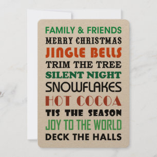 TARJETA FESTIVA NAVIDADES WORD ART