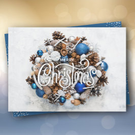 Tarjeta Festiva Navidades Wreath Flat