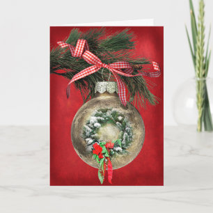 Tarjeta Festiva Navidades Wreath Ornament