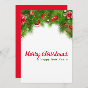 Tarjeta Festiva Navidades Wreath y Bombillas rojas, y presentes