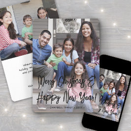 Tarjeta Festiva Navidades y Año Nuevo con guión negro 2 foto