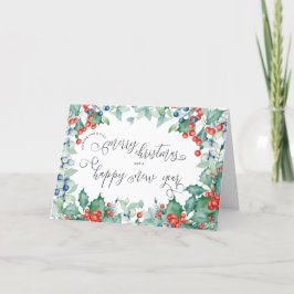 Tarjeta Festiva Navidades y Berries de Año Nuevo
