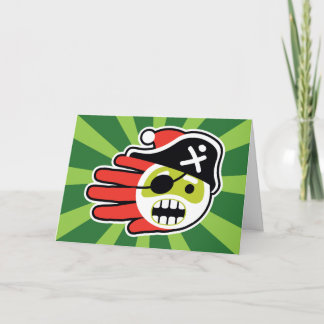 Tarjeta Festiva Navidades y el pirata de vacaciones Santa
