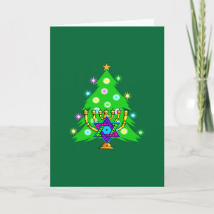 Tarjeta Festiva Navidades y Hanukkah juntos