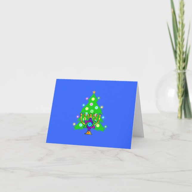 Tarjeta Festiva Navidades y Hanukkah juntos (Anverso)