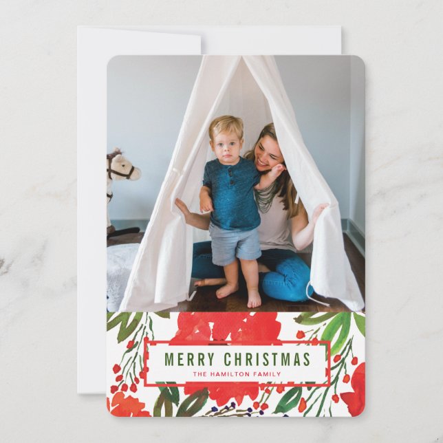 Tarjeta Festiva Navidades y mano pintadas (Anverso)