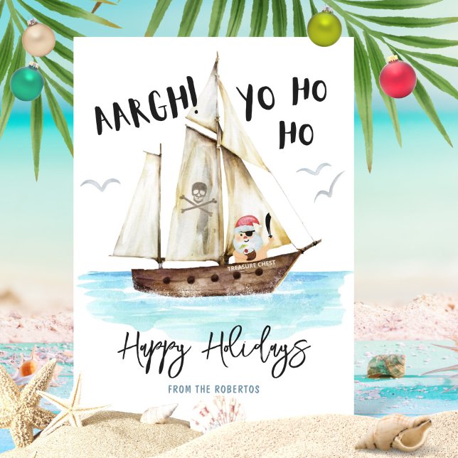 Tarjeta Festiva Navidades Yo Ho Ho Pirate Santa (Subido por el creador)