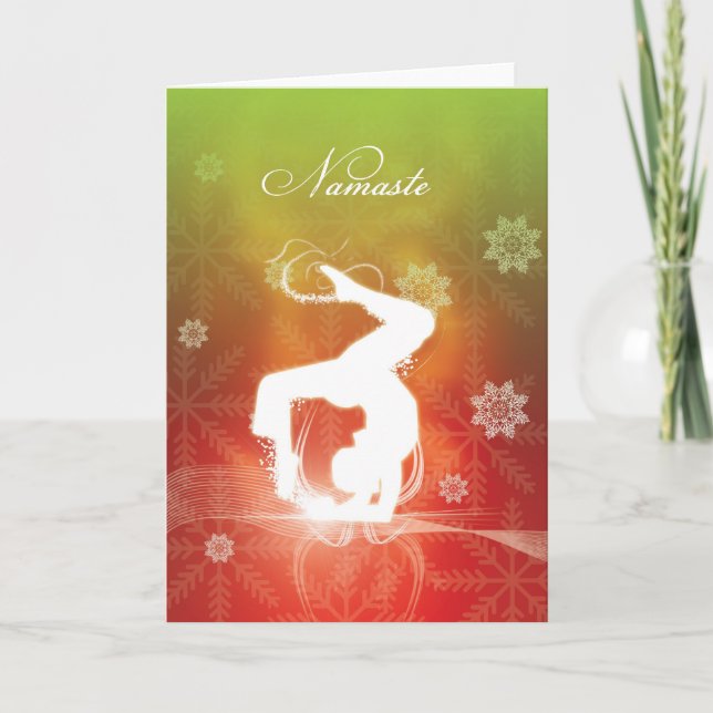 Tarjeta Festiva Navidades Yoga (Anverso)