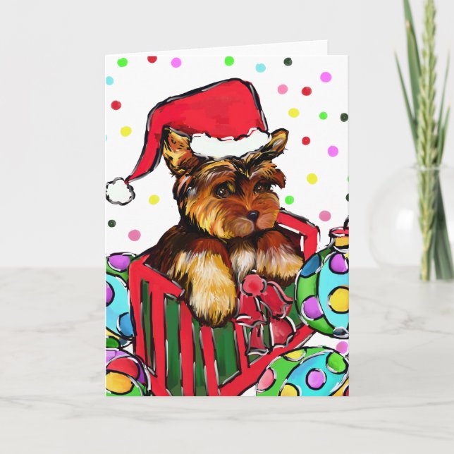 TARJETA FESTIVA NAVIDADES YORKIE (Anverso)