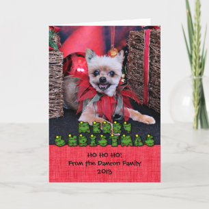 Tarjeta Festiva Navidades - Yorkie X - Lucky