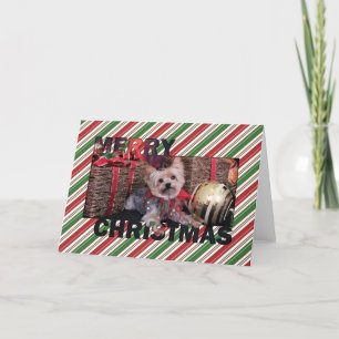 Tarjeta Festiva Navidades - Yorkshire Terrier - Vinnie