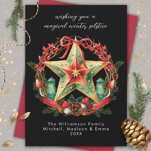 Tarjeta Festiva Navidades Yule de la Estrella de la Guerra del Sol