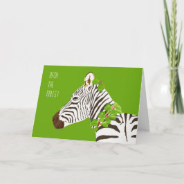 Tarjeta Festiva Navidades Zebra