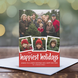 Tarjeta Festiva Navideña Moderna Tendencia Para 4 Fotos Felicidade