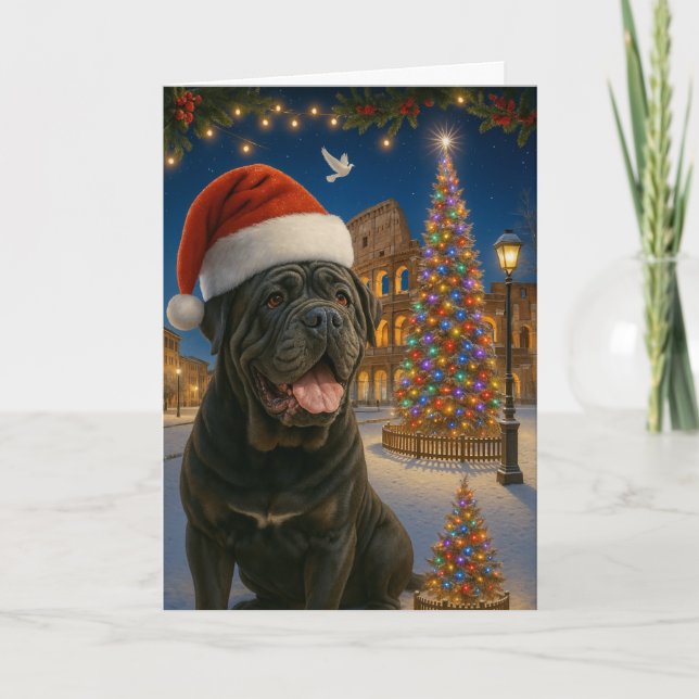 Tarjeta Festiva Neapolitan Mastiff Holiday Card (Anverso)