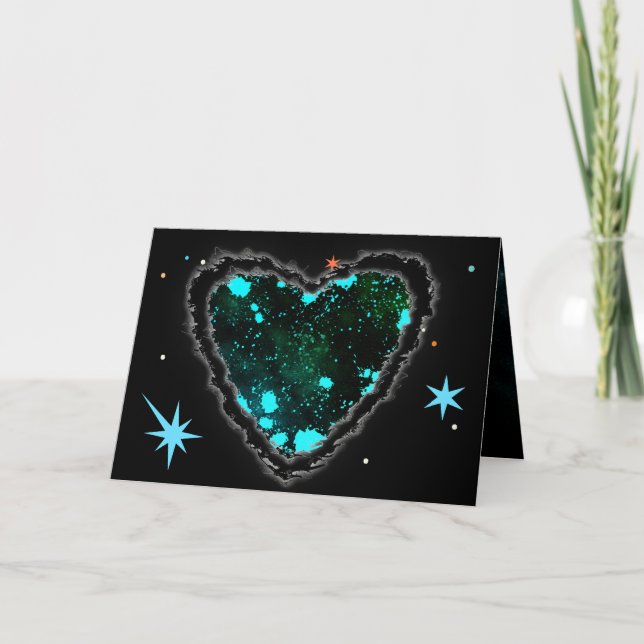 Tarjeta Festiva Nebula Heart Sci Fi Valentine Love Romance Card (Anverso)