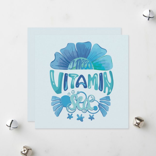 Tarjeta Festiva Necesito el mar de la vitamina: la llamada de Ocea (Anverso/Reverso In Situ)
