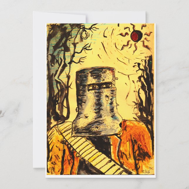 Tarjeta Festiva Ned Kelly, eclipse solar (Anverso)