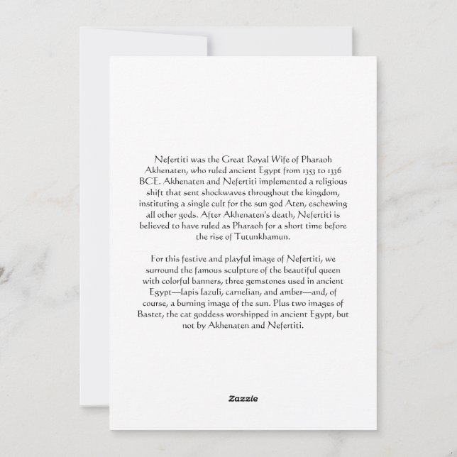 Tarjeta Festiva Nefertiti (Reverso)