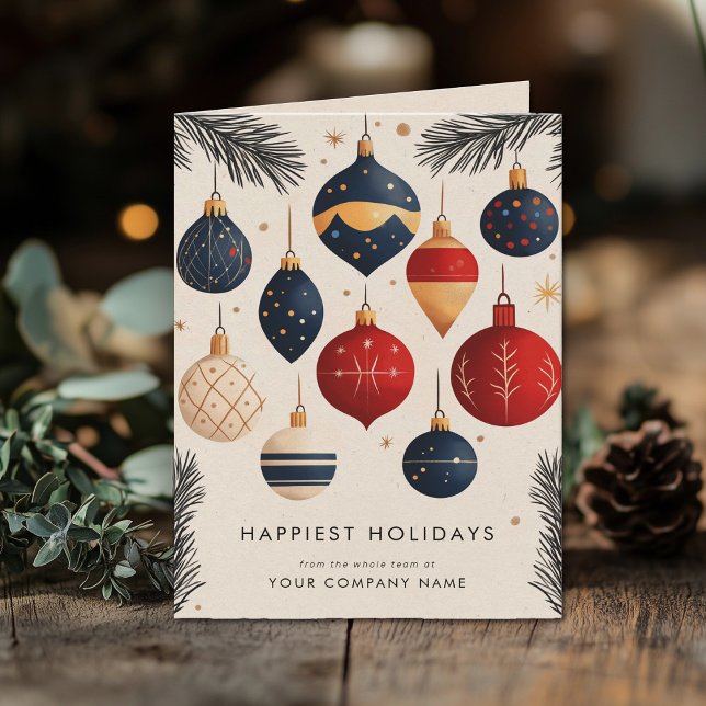 Tarjeta Festiva Negocio de los adornos navideños modernos de medio (Subido por el creador)