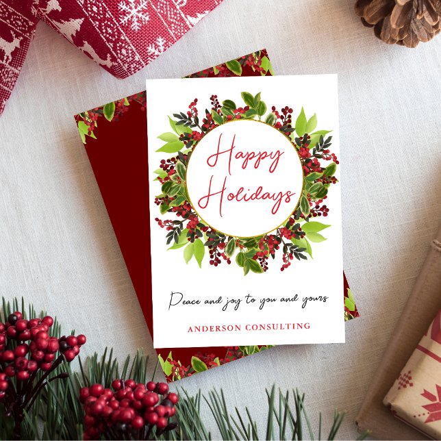 Tarjeta Festiva Negocios Felices Vacaciones Paz y Alegría (Subido por el creador)