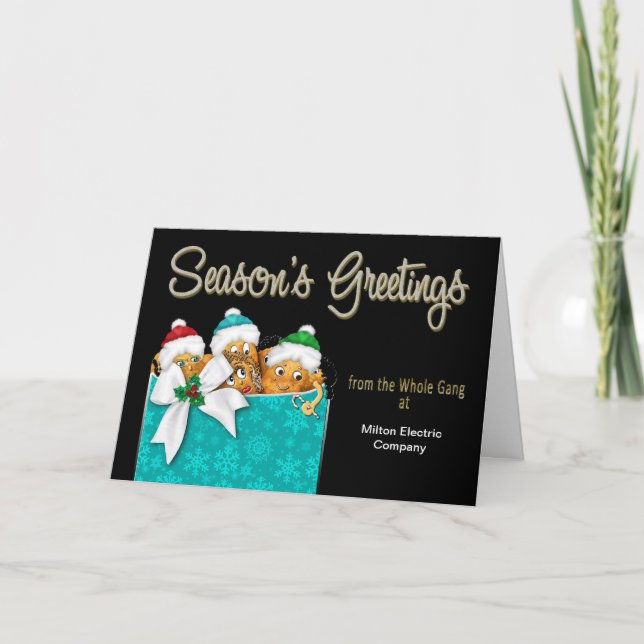 Tarjeta Festiva Negocios/Navidades/de toda la banda Saludo (Anverso)