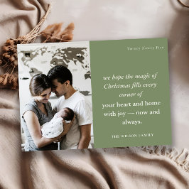 Tarjeta Festiva Negrita Dusky Green Minimal 1 Navidades de óxido d