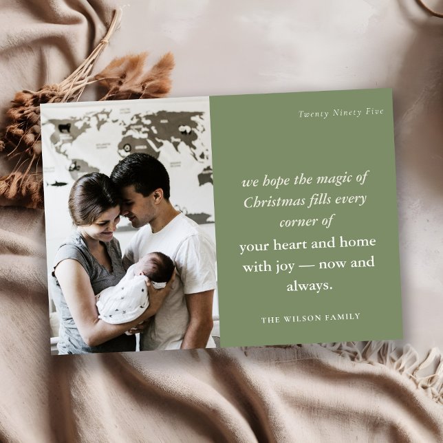 Tarjeta Festiva Negrita Dusky Green Minimal 1 Navidades de óxido d (Subido por el creador)