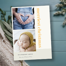 Tarjeta Festiva Negrita Mínima 2 Foto Navidades Amarillos Más Merr