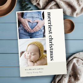 Tarjeta Festiva Negrita Mínima 2 Navidades de foto negra más valie