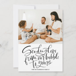 Tarjeta Festiva Negro envía amor de nuestra burbuja a su foto