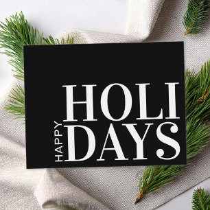Tarjeta Festiva Negros modernos de la tipografía Minimalista blanc