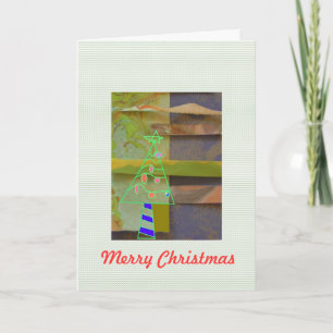 Tarjeta Festiva Neon Christmas Tree