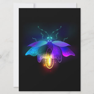 Tarjeta Festiva Neon Firefly en negro